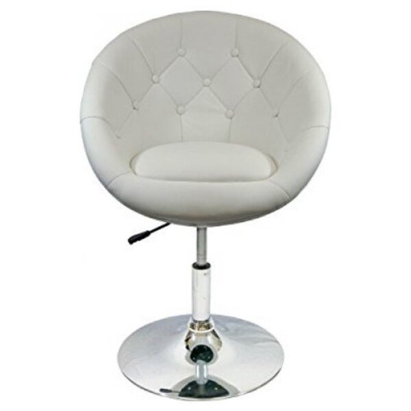 Nicer Interior Rounded Adjustable Swivel Stool  - White