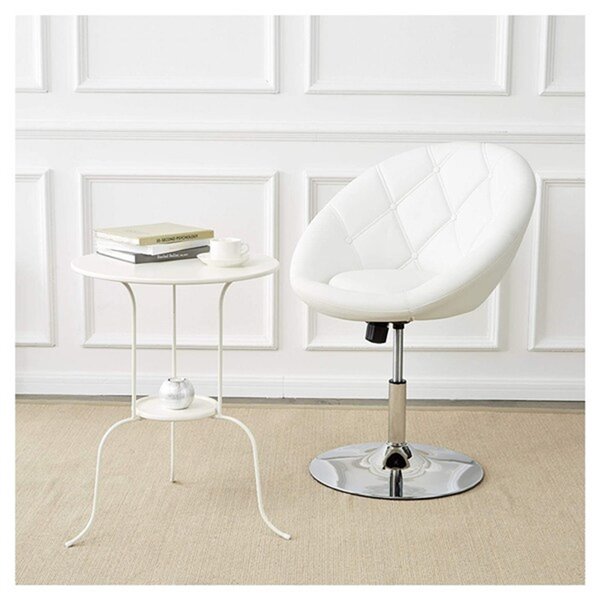 Nicer Interior Rounded Adjustable Swivel Stool  - White