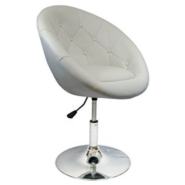Nicer Interior Rounded Adjustable Swivel Stool  - White