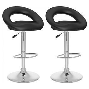 Tabouret de bar réglable Mooncut par Nicer Interior, noir, ens. de 2