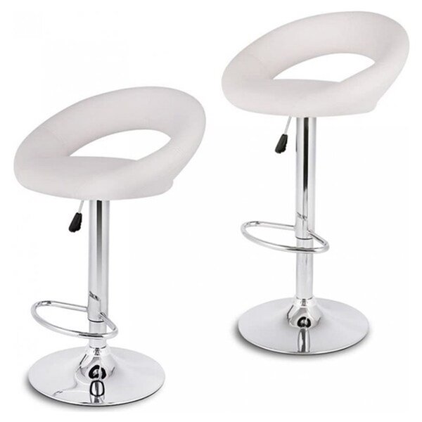 Nicer Interior Mooncut Adjustable Bar Stool - White AP5543-WT-1 | RONA