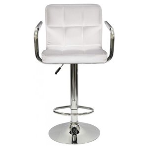 Fauteuil de bar pivotant et réglable Hexagrid de Nicer Interior, blanc, ens. de 2