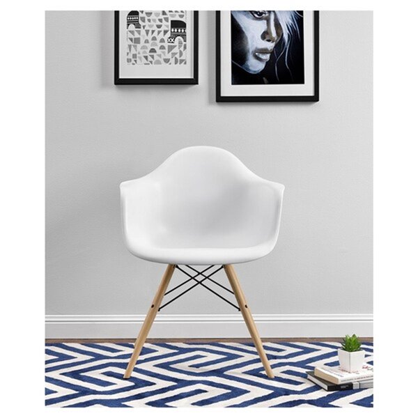 Nicer Interior Eiffel Dining Armchair - White/Natural