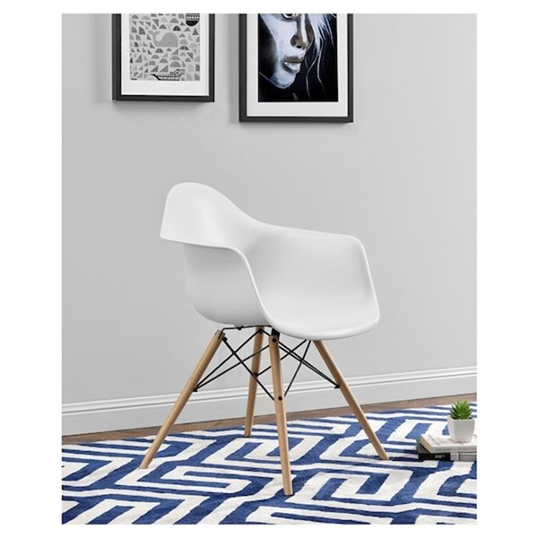 Nicer Interior Eiffel Dining Armchair - White/Natural