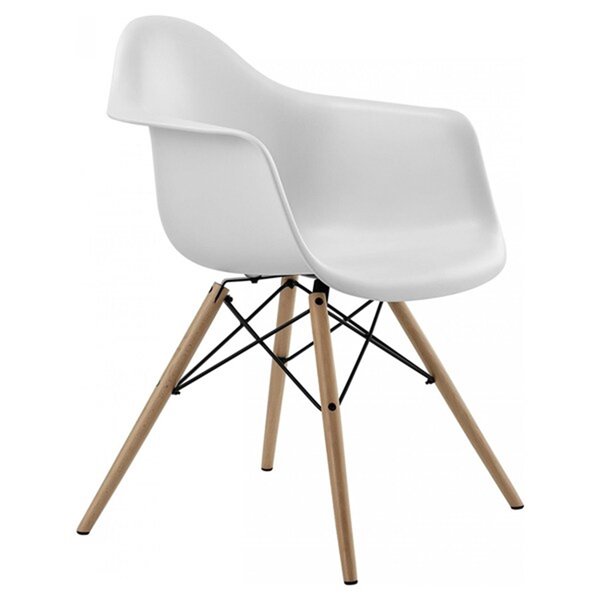 Nicer Interior Eiffel Dining Armchair - White/Natural