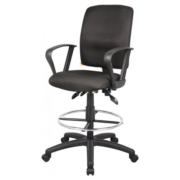 Nicer Interior Multi-Function Ergonomic Drafting Chair with Adjustable Arms - Black Fabric