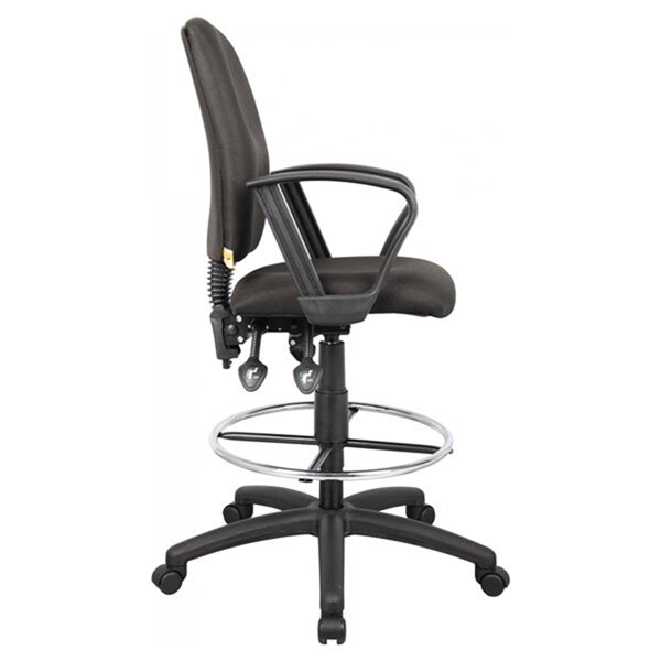 Nicer Interior Multi-Function Ergonomic Drafting Chair with Adjustable Arms - Black Fabric