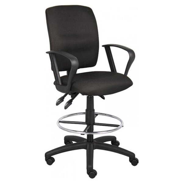 Nicer Interior Multi-Function Ergonomic Drafting Chair with Adjustable Arms - Black Fabric