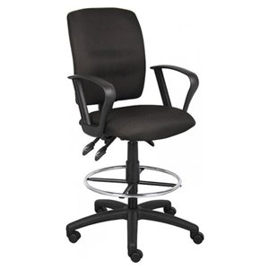 Nicer Interior Multi-Function Ergonomic Drafting Chair with Adjustable Arms - Black Fabric