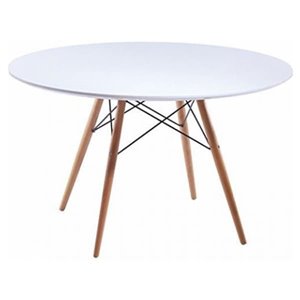 Table de salle à manger ronde Elegant de Nicer Interior, 47 po x 47 po, naturel/blanc