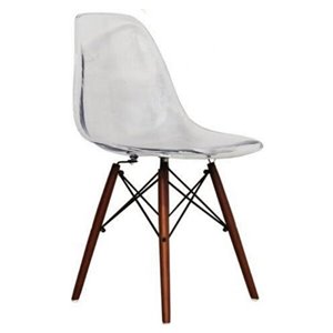 Chaise pour salle à manger Eiffel de Nicer Interior, transparent/bois brun, ens. de 6