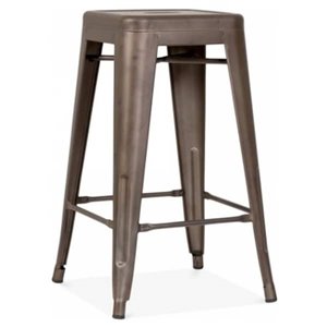 Nicer Interior Tolix Counter Stool  - Silver - Set of 4