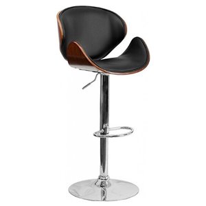 Nicer Interior Adjustable Swivel Stool - Black Faux Leather