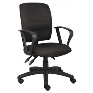 Nicer Interior Multi-Function Ergonomic Desk Chair - Adjustable Arms - Black Fabric