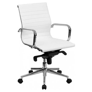 Nicer Interior Executive Chair - White Polyurethane Leather