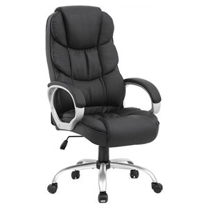 Nicer Interior Ergonomic Executive Office Chair - Black Polyurethane