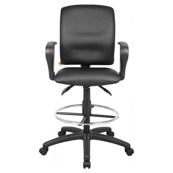 Chaise à roulettes par Nicer Interior, ergonomique et multifonction, simili cuir noir