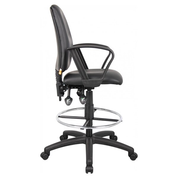 Chaise à roulettes par Nicer Interior, ergonomique et multifonction, simili cuir noir