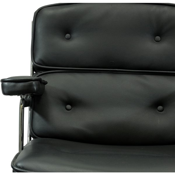 Chaise de cadre Eames par Nicer Interior, cuir noir