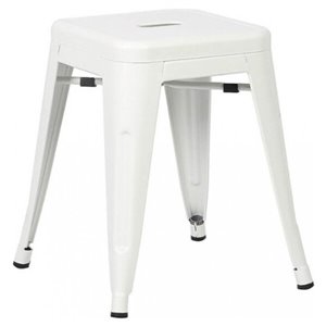 Nicer Interior Tolix Industrial Bar Stool - 18-in - White - Set of 2
