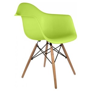 Fauteuil de salle à manger Eiffel de Nicer Interior, vert/naturel, ens. de 2