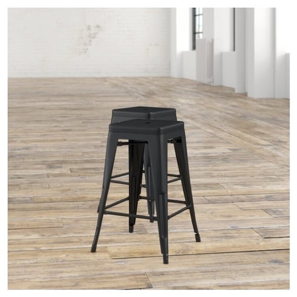 Tabouret empilable H Indoor Tolix - noir