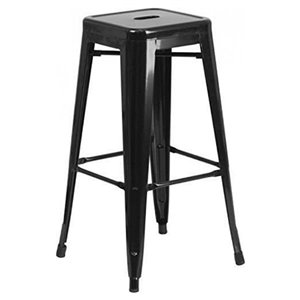 Tabouret de bar Tolix par Nicer Interior empilable, noir, ens. de 2