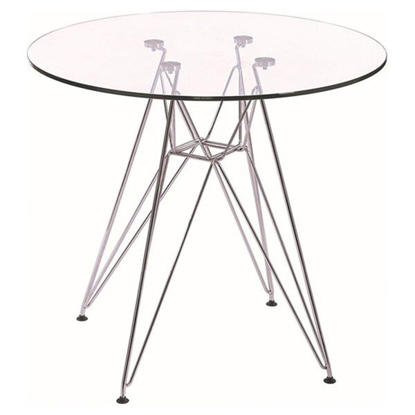 Nicer Interior Eames Round Dining Table - 47-in x 47-in - Metalic/Clear