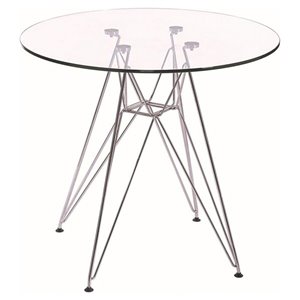 Nicer Interior Eames Round Dining Table - 47-in x 47-in - Metalic/Clear