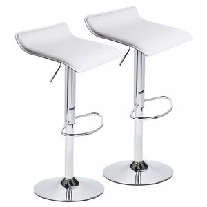 Tabouret de bar réglable et pivotant Nicer Interior, blanc