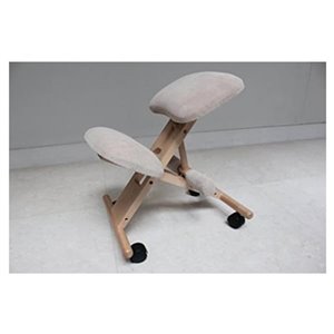 Nicer Interior Memory Foam Drafting Chair - Grey and Natural Wooden Frame