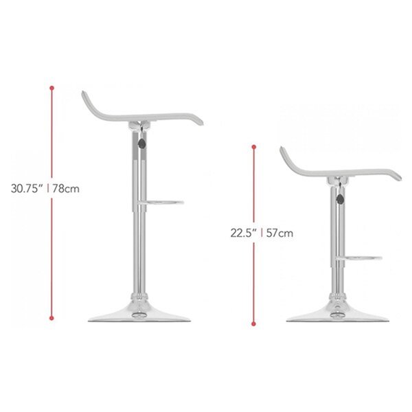 Nicer Interior Adjustable Swivel Stool  - White - Set of 2