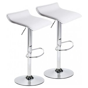 Tabouret de bar réglable et pivotant Nicer Interior, blanc, ens. de 2