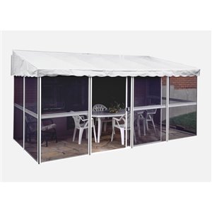 Gazebo semi-permanent rectangulaire Add-A-Room par Gazebo Penguin, aluminium, 22,5 pi x 11 pi, blanc