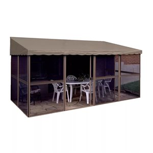 Gazebo Penguin Add-A-Room Semi-Permanent Rectangle Gazebo - Aluminum - 15-ft x 7.5-ft - Beige