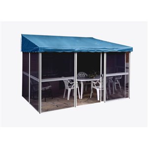 Gazebo semi-permanent rectangulaire Add-A-Room par Gazebo Penguin, aluminium, 11,3 pi x 7,5 pi, bleu
