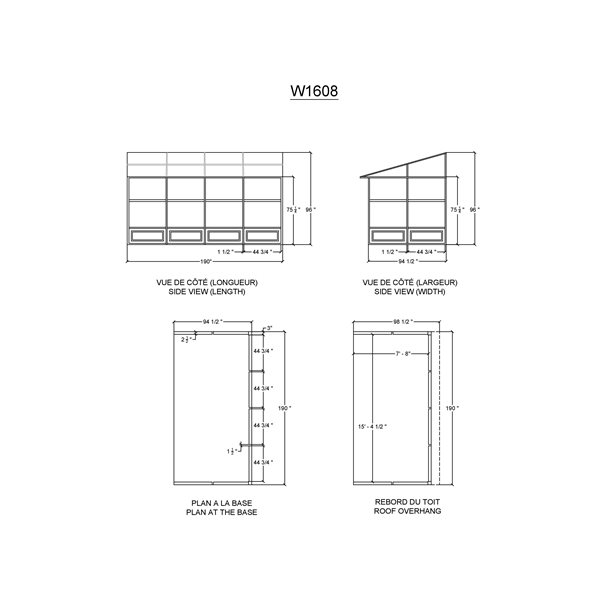 Gazebo Penguin Florence Permanent Rectangle Gazebo with Metal Roof - Steel - 8-ft x 16-ft - Grey