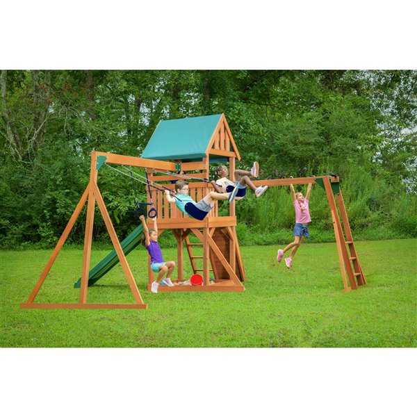 Creative Cedar Designs Mountain View Residential Play Set - Tarp Roof/Blue Accessories