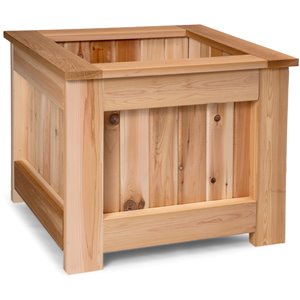 All Things Cedar Box Planter - 24-in x 20-in - Natural Cedar