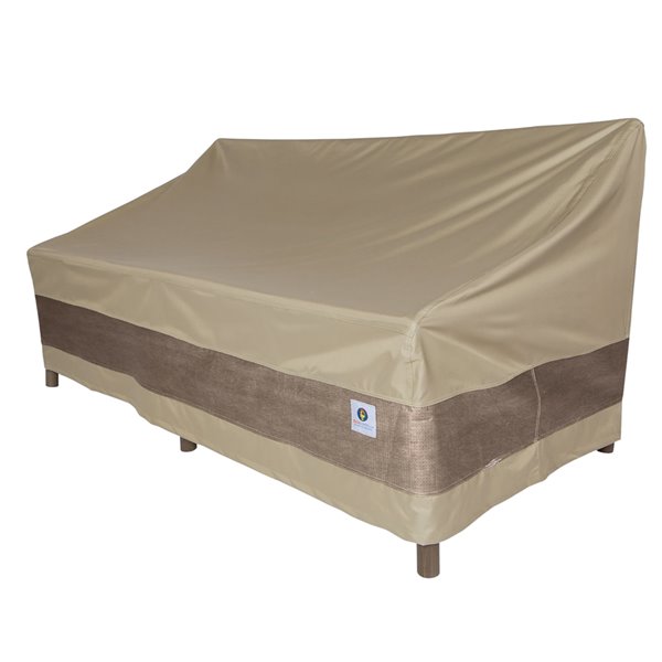 Duck Covers Elegant 79-in Swiss Coffee Polyester Patio Sofa Cover