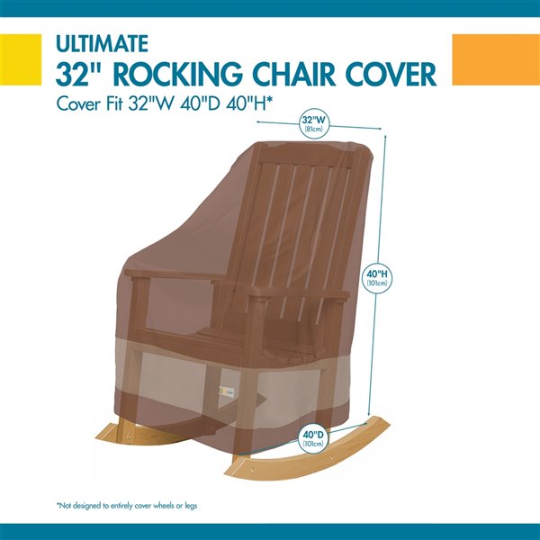 Duck Covers Ultimate Rocking Chair Cover - Polyester - 42.5-in - Mocha Cappuccino