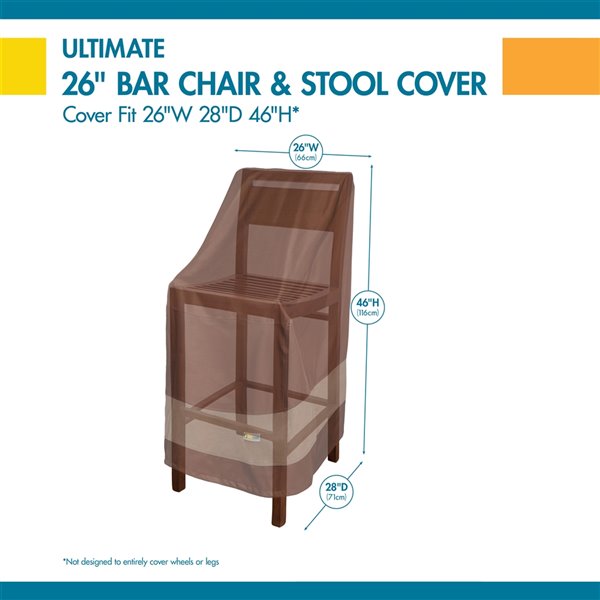 Duck Covers Ultimate Bar Chair and Stool Cover - Polyester - 26-in - Mocha Cappuccino