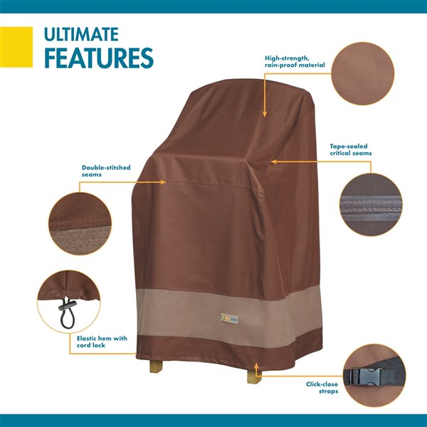 Duck Covers Ultimate Bar Chair and Stool Cover - Polyester - 26-in - Mocha Cappuccino