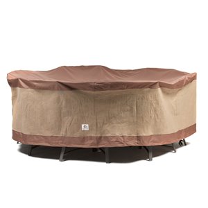 Duck Covers Ultimate Round Patio Table Cover - Polyester - 90-in - Mocha Cappuccino