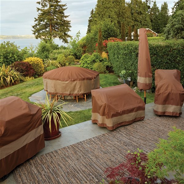 Duck Covers Ultimate Patio Loveseat Cover - Polyester - 70-in - Mocha Cappuccino