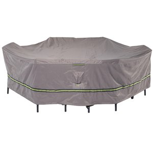 Duck Covers Soteria Rectangular/Oval Patio Table and Chair Set Cover - Polyester - 109-in - Grey