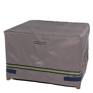 Duck Covers Soteria Rain Proof Square Patio Ottoman Table Cover - Polyester - 32-in - Grey
