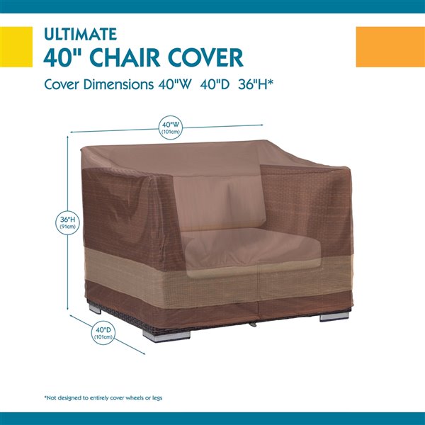 Duck Covers Ultimate Patio Chair Cover - Polyester - 40-in - Mocha Cappuccino