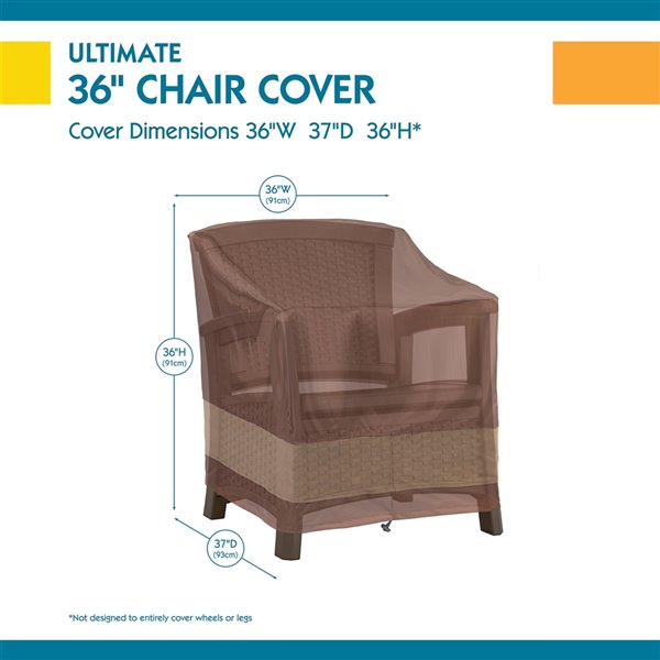 Duck Covers Ultimate Patio Chair Cover - Polyester - 36-in - Mocha Cappuccino