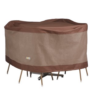 Duck Covers Ultimate Round Table and Chair Set Cover - Polyester - 56-in - Mocha Cappuccino